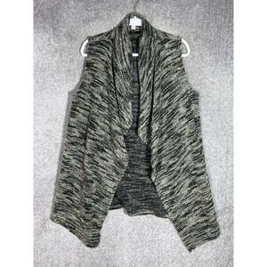 Knox Rose Boucle Knit Cardigan Sweater Womens Size 1X Open Front Sleeveless Top
